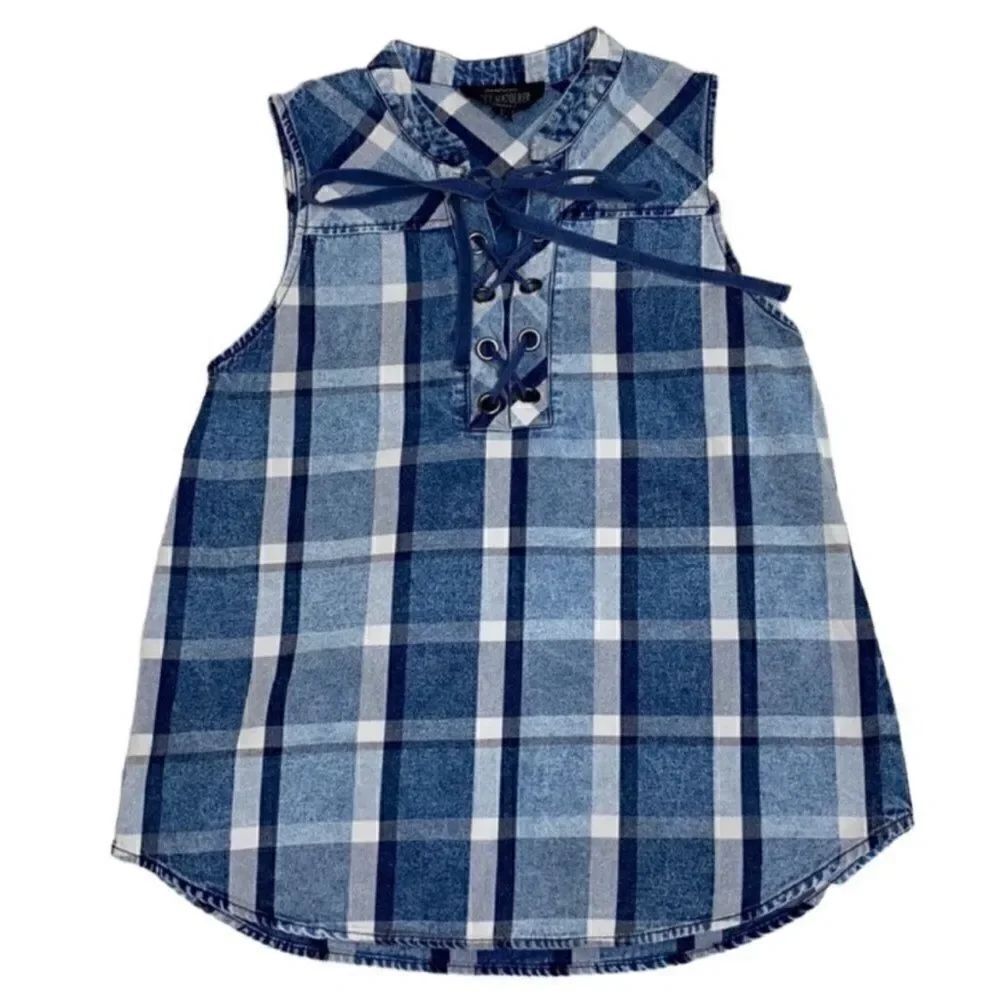 Sweet Wanderer Denim Sleeveless Top(Size Small)